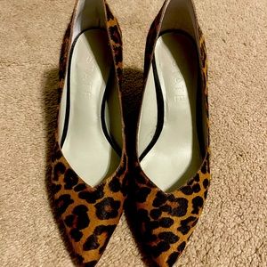 Leopard print block heel
